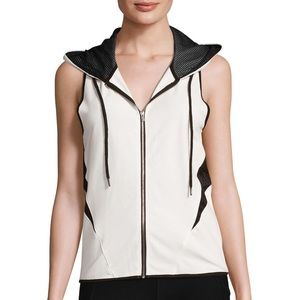 NWOT white black running vest with mesh